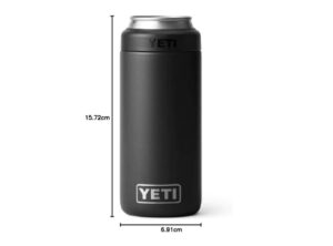 Yeti Rambler Colster Slim Stainless Steel Can Insulator Black 250 Ml