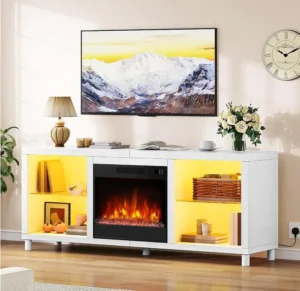 Yitahome Electric Fireplace Insert TV Stand 65 TV Unit With Open Storage