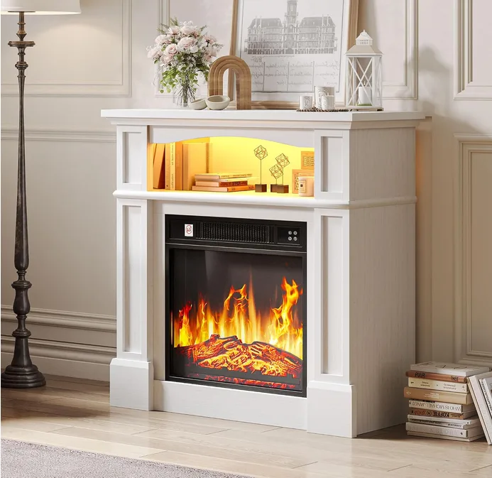 Yitahome Electric Fireplace White Electric Fire And Surround 18 Inch Heating Mod