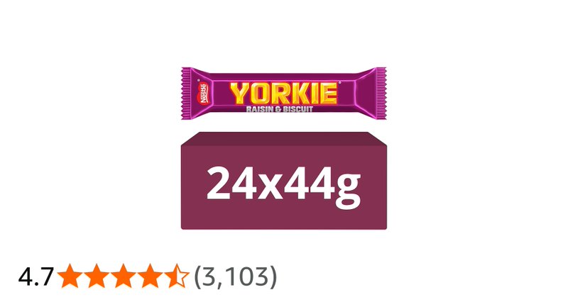 Yorkie Raisin And Biscuit Chocolate Bar Chunky And Substantial 44g Multipack Of