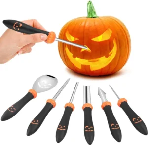 Yqhbe Halloween Pumpkin Carving Kit Professional 6 Stainless Steel Pumpkin Carvi